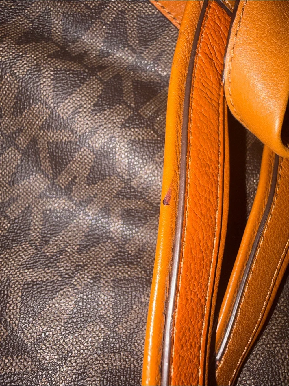 Michael Kors Brown MK Logo Backpack with Gold Accents